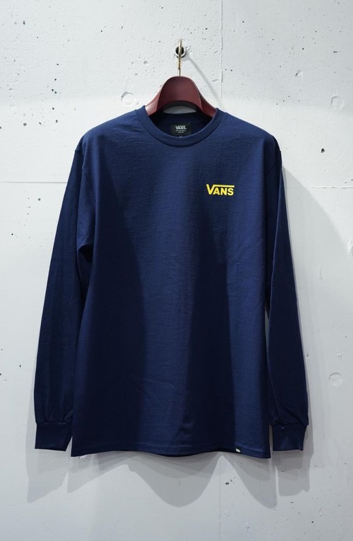  VANS - V&SKATE LOGO SLEEVE TEE - NAVY