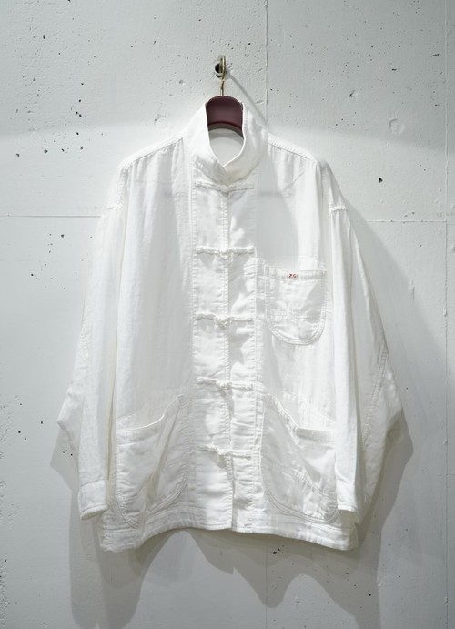  Porter Classic - SUVIN GOLD GAUZE CHINEZE JACKET - WHITE