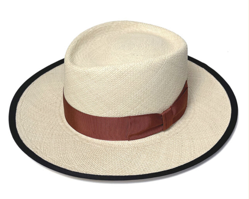  STETSON - PANAMA HAT - NATURAL / RED×BLACK