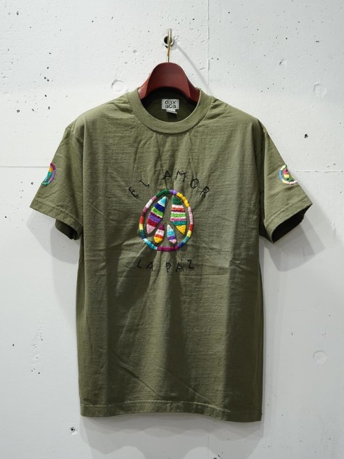  OAXACA - S/S TEE LOVE&PEACE - OD GREEN