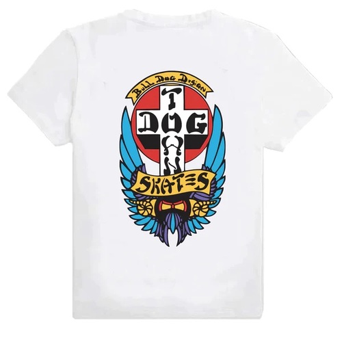  DOGTOWN - 70'S CLASSIC PREBOOK S/S T-SHIRT BULL DOG - WHITE