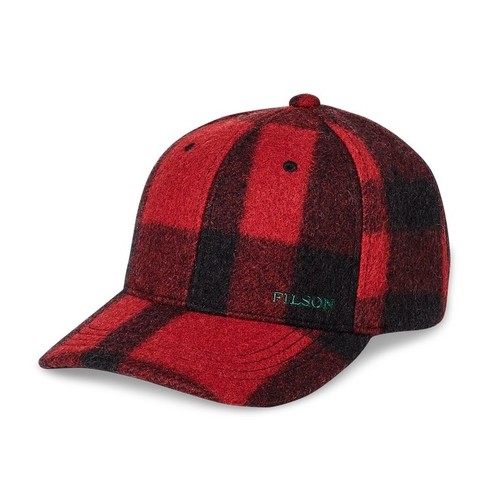  FILSON - WOOL LOGGER CAP - Red/Black Heritage Plaid