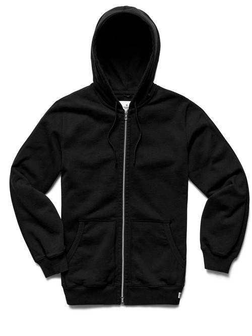  REIGNING CHAMP - HEAVYWEIGHT FLEECE CLASSIC ZIP HOODIE - BLACK