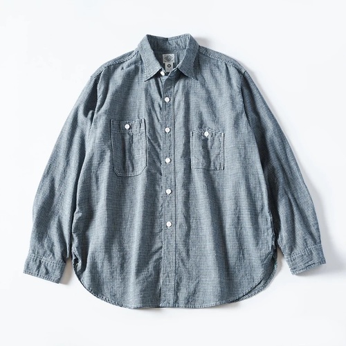  POST OVER ALLS - No.6 Shirt - Cotton/linen gingham - indigo