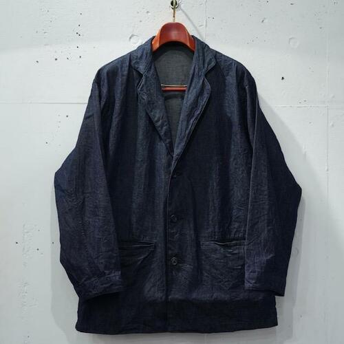  Porter Classic - CLASSIC DENIM WIDE JACKET - Navy