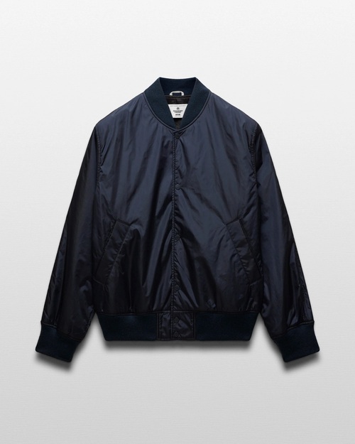  Reigning Champ - ECONYL SATIN NYLON STADIUM JACKET - Navy