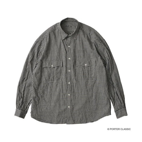  PORTER CLASSIC - ROLL UP FLANNEL GINGHAM CHECK - Black