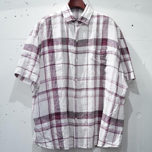  Porter Classic - BEAT WRITER SHIRT (LEGGIUNO GHIBLI SOFT LINEN) - PURPLE CHECK