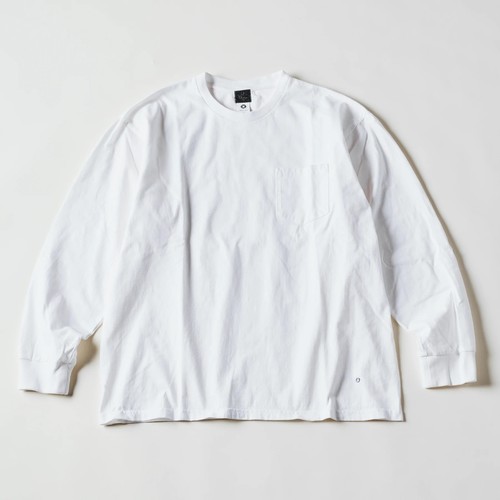  POST OVER ALLS - Crew Pocket Long Sleeve Tee / heavyweight jersey - white